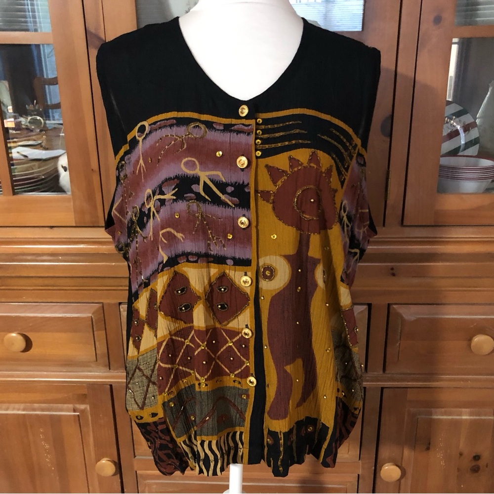 NWT Shopping With Antthony Top with Themed Print